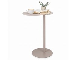 Bijzettafel van Metaal - Sidetable voor Woonkamer - Salontafel - Banktafel - Zand - Industrieel Design - Rechthoekig Eindtafel Naast Bank en Bed - Nachtkastje - Koffietafel - Laptoptafel