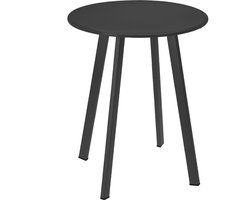 Bijzettafel voor buiten - binnen - salonstafel - antraciet - rond - metaal - balkontafel
