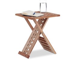 bijzettafel walnotenhout - inklapbaar - vierkant - 40,5 x 33 x 33 cm - woonkamer