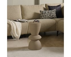 Bijzettafel Wildberg - Metaal - Beige/Bruin/Taupe - 25 x 56 x 25 cm (BxHxD)