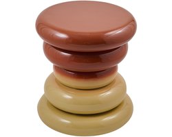 Bijzettafel Zigzag Terra Crème - Unieke Zandloper Vorm