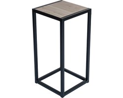Bijzettafel - Zwart - Metaal - Eik - 30x30x60 - MY Own Table 0061B