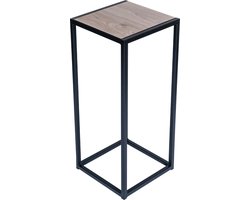 Bijzettafel - Zwart - Metaal - Eik - 35x35x80 - MY Own Table 0062B