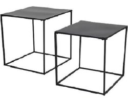 Bijzettafels set van 2 Black - Luxe Home Bijzettafels -
