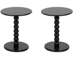 Bijzettafels - Set van 2 - Moderne Salontafel - Scandinavische Tafeltjes - Decoratietafel - Woonkamer Tafel - MDF Tafel met Matte Afwerking - Ø38 x 46.5 cm - Zwart