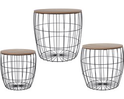 Bijzettafels - Zwart - Metaal - Set van 3