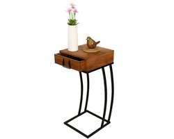 Bijzettafeltje bank - met lade - 70 cm - mangohout - woonkamer