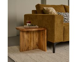 Bijzetttafel Rodez - Mangohout - Naturel - 40x37x40 cm (BxHxD) - Organisch - Ook nachtkastje