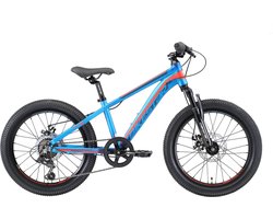 Bikestar 20 inch 7 speed hardtail MTB Sport, blauw / oranje