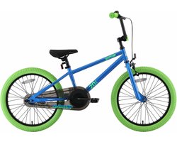 Bikestar 20 inch BMX kinderfiets, blauw / groen