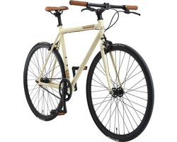 Bikestar Singlespeed 28 inch retro wielrenfiets, beige / bruin