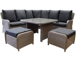 Bilbao hoek dining loungeset 6 delig grijs