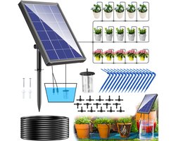 Biling Solar Beregeningssysteem Balkon 15 m Solar Beregeningssysteem Tuin 3,5 W Automatisch Bewateringssysteem Solar Bewateringssysteem voor Tuinplanten Verhoogde Bed Kas Vakantie