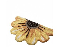 BILMU Badmat 51 x 91 cm, Antislip Zachte Badmat met Bloemen, Machinewasbare Absorberende Badtapijt voor Douche en Badkamer, Zonnebloem