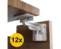 Bilova - Kinderslot Kastjes Set van 12 - Wit - Kastbeveiliging voor Kinderen - Verbeterde Draagkracht 160KG