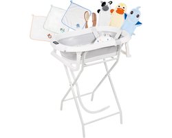 BimbelBoo® Baby Bad met Standaard - Ingebouwde thermometer - Tot 3 jaar - Opvouwbaar - Incl. accessoires