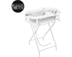BimbelBoo® Baby Bad met Standaard - Ingebouwde thermometer - Tot 3 jaar - Opvouwbaar - Incl. Badzitje en Afvoerslang
