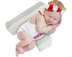 BimbelBoo® - Zijslaap Kussen Baby - Zijligkussen Baby - Incl Wasbare Hoes - 0 tot 6 maanden - Rolkussen - Slaapkussen - Kraamcadeau - Baby Kussen Plat Hoofd