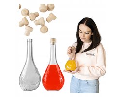 Bimberek - Glazen Fles - 500 ml - Houten Kurk - Wijn & Likeur