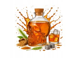 Bimberek Karaf - Glazen Schedel - 100ml - Decoratieve Fles - Natuurlijke Stopper