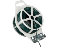 Bindband groen met metalen kern geplastificeerd 100m