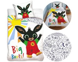 Bing Wit, dubbelzijdig, kinderbeddengoed met ritssluiting, 100% katoen 140x200cm+60x70cm OEKO-TEX
