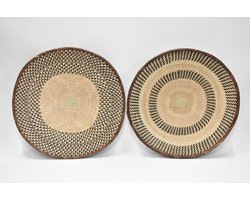 Binga Basket - Set van 2 wandborden Ø 51/52 cm - Tonga wandschaal - grote geweven muurmand - Afrikaans wandbord - wanddecoratie - Boho Ibiza stijl - Muurschaal - Zimbabwe (16)
