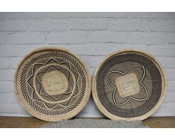 Binga Baskets set Ø 38/39 cm- wandschaal- geweven muurmand - Tonga mand - Decoratie Bohemaian - Muurschaal - Zimbabwe (6)
