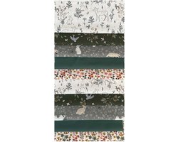 BINK Bedding - 10 lapjes - Quilt Patchwork - Forest 25 x 25 cm - Set = 10 lapjes - 100% katoen