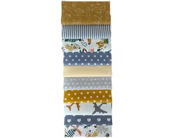 BINK Bedding - 10 lapjes - Quilt Patchwork - Geel 25 x 25 cm - Set = 10 lapjes - 100% katoen