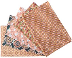 BINK Bedding - 5 lapjes - 100% katoen - Quilt Patchwork - Oranje - 60 x 40 cm - Set = 5 lapjes stof - hobby - creatief - naaien