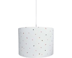 BINK Bedding Hanglamp / Lampenkap Hearts 30cm inclusief pendel - hartjes - kleine hartjes - babykamer - kinderkamer - verlichting - wit - oudroze - paars - caramel