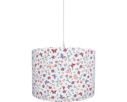 BINK Bedding Hanglamp/Lampenkap Linde 30cm inclusief pendel - bloemen - vlinders - regenboog - peach - roze - rood - groen - wit - lila - meisjes - babykamer - kinderkamer - verlichting - decoratie - lief - vrolijk