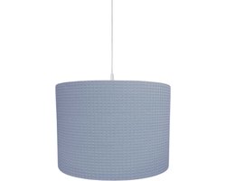 BINK Bedding Hanglamp/Lampenkap Pique Wafel Dusty 30 cm inclusief pendel - katoen - wafelstof - kinderkamerverlichting - hanglamp babykamer - uni hanglamp - lamp kinderkamer - blauw - grijsblauw - jeansblauw
