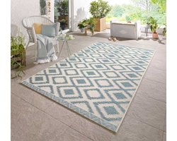 Binnen & buiten vloerkleed Isle - blauw 70x140 cm