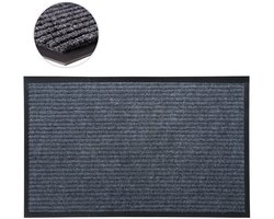 Binnen- en buitenmatten - Gestreepte grijze deurmatten - Universele binnen- en buitenmatten - Antislip en waterdichte matten - Vloermatten - Deurmatten - 60*40 cm - Geschikt voor entrees, binnen, buiten, kantoren, enz. - Grijs