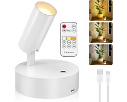 Binnen Spot Verlichting, Oplaadbare Plant Spotlight Binnen, Draadloze LED Accent Verlichting met Timer en Dimbaar, Accu Aangedreven Foto Lamp