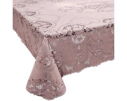 Binnen/Buiten tafelkleed/tafellaken in roze kleur 137 x 180 cm rechthoek