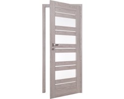 Binnendeurblad interieur PerfectDoor Evia 01, rechts, grijs eiken, 203.5 x 74.4 x 4 cm