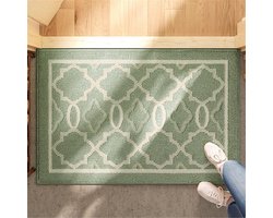 Binnendeurmat - Entree tapijt - Vuil en Vocht Vangen - Machinewasbaar - 50 x 81 cm - Groen