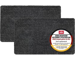 Binnendeurmat - Vuilvangmat - Vloer Beschermen - Antislip PVC-vrij - 50 x 80 cm - Antraciet