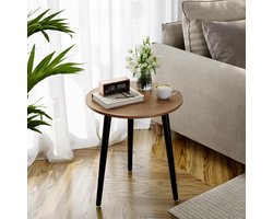 Binnenhuis Architectuur Ronde Houten Tafel voor Woonkamer en Balkon in Scandinavische Stijl