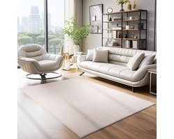 Binnenkleed, beige van kleur, voor de woonkamer, comfortabel, platgeweven, slijtvast en duurzaam. 120x170 cm