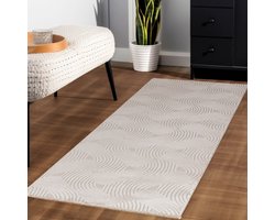 Binnenkleed, beige, voor de woonkamer, modern design, natuurlijke uitstraling, antislip, wasbaar. 240x340 cm