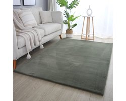 Binnenkleed, groen van kleur, gemaakt van katoen, voor de woonkamer, modern design, slijtvast en duurzaam. 120x170 cm