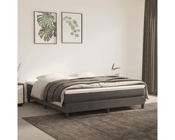 Binnenveringmatras - Pocketvering matras - Goede nachtrust - Zacht fluweel - 180 x 200 cm - Donkergrijs