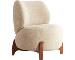 BINOA stoel crème bruin 72,5x70x79 cm houten stoel - Light & Living