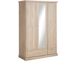 Binz|Garderobekast met 3 Deuren en 2 Laden in Eiken