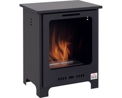 Bio-ethanol haard, 0,9 L ethanolbrander, 3 uur brandduur, rookloze binnenhaard, metaal, 40 x 30 x 50 cm, tafelhaard voor woonkamer & slaapkamer