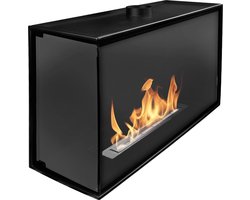 Bio-ethanol inbouwhaard hoek links BIO-EKO met glas – moderne sfeerhaard zonder schoorsteen